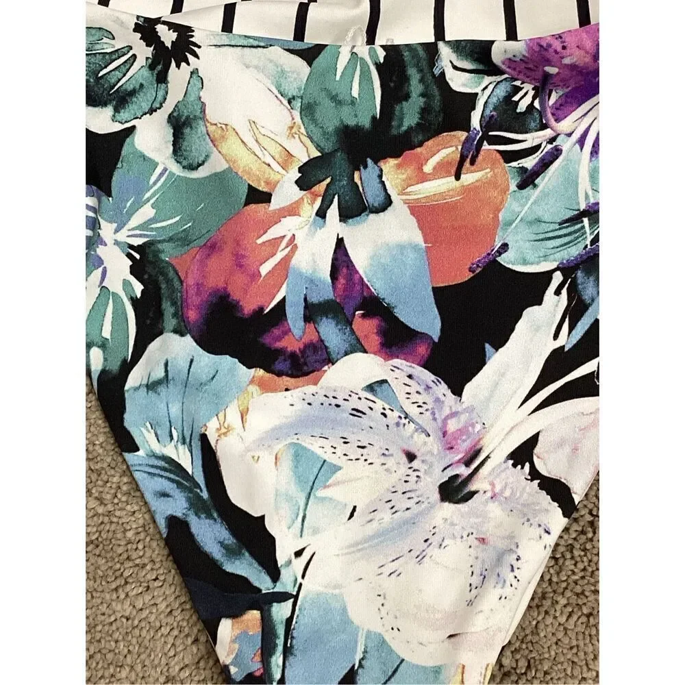 New. WET watercolor floral reversible swimsuit. X-Small. Retails $208